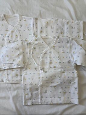 Japanese Baby White Printed Wrap-Front Kimono Top - Soft Cotton